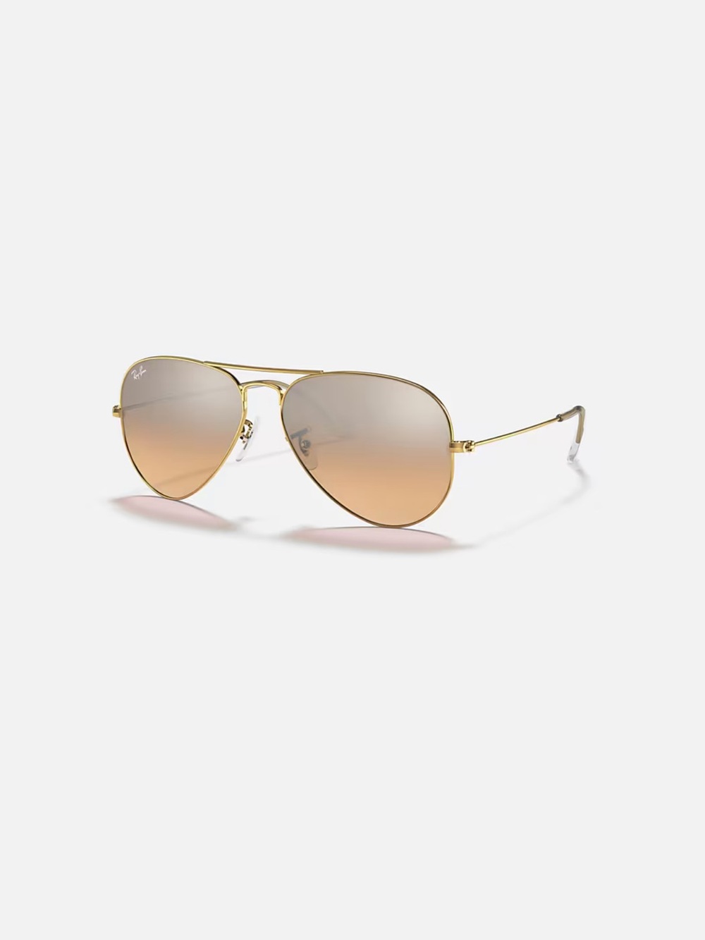 Ray-Ban Large Metal Aviator Sunglasses w/ Silver/Pink/ Rose Gold Gradient Lenses